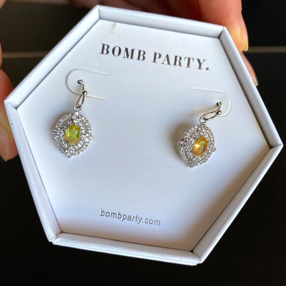 Bomb Party Endless Devotion Lab Created Lime Bi Earrings RBP3714 - Picture 5 of 5